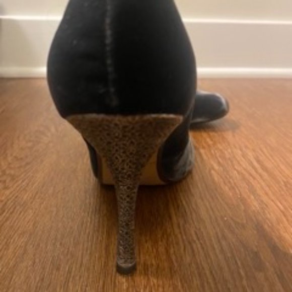 Blue Velvet Pumps with Silver Stems - Picture 8 of 9